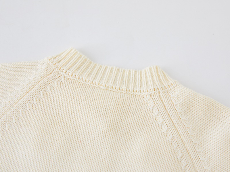 Frühling und Herbst Rundhals handgemachte Blume gestrickte Strickjacke langärmeligen Mantel für Baby Mädchen Pullover_voghion.com