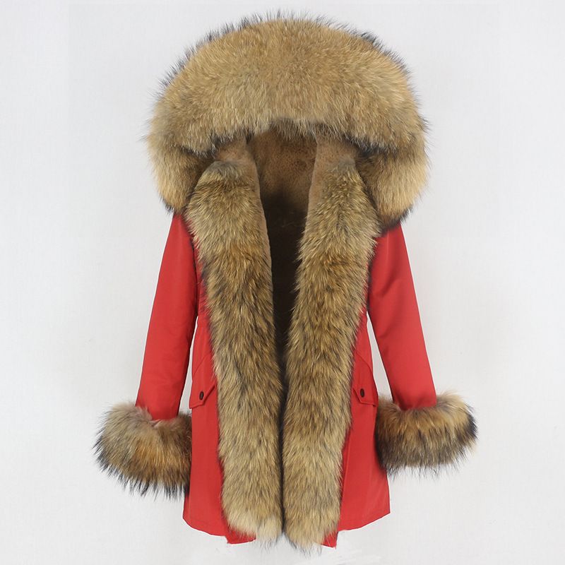 Women's Clothing hot sale winter parka for women with detachable fox fur collar lining fashionable warm ladies mid length coat_voghion.com