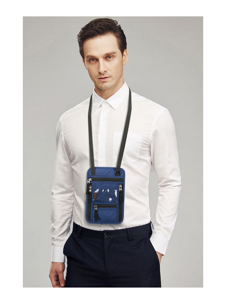 Badge Bag New Travel Passport Bag Neck Hanging Multifunctional Id Bag Splash Proof Passport Holder Rfid Id Bag_voghion.com