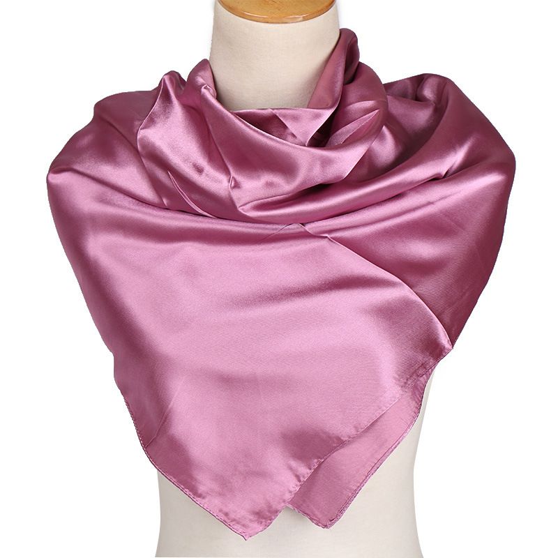 Neue Satin frauen Reine Farbe Kopftuch Seide Einfarbig 90 Satin Professionelle Stewardess Quadrat Schal Yw102_voghion.com