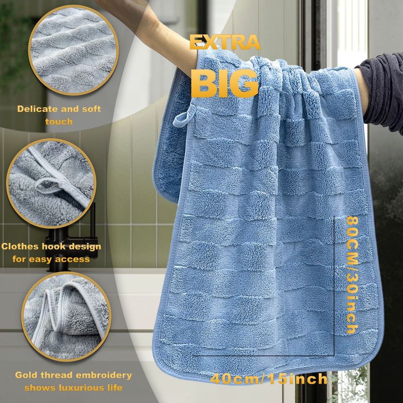 6 Parçalı 40x80 cm Mercan Polar Havlu Seti - Ultra Yumuşak ve Süper Emici, Ev ve Seyahat İçin Banyo ve El Havluları Dahil_voghion.com