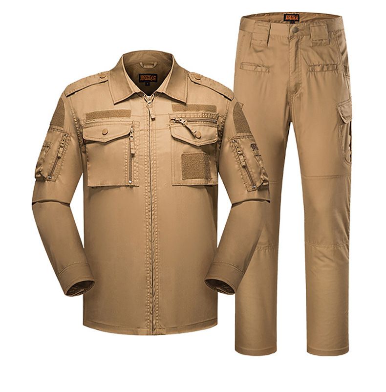 Men's Tactical Camouflage Shirt & Pants Set - Breathable, Durable, Outdoor Training Uniform For Jungle & Military Style_voghion.com