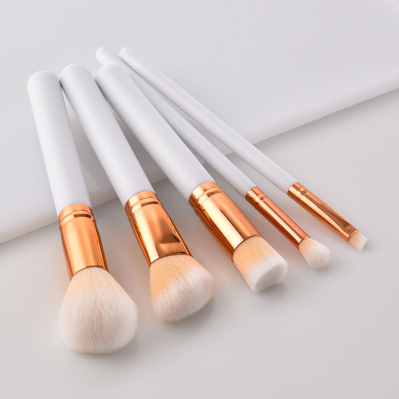 Pennelli per trucco da 5 pezzi, strumenti di bellezza, manico in legno Yuncai, tubo per la bocca, capelli in nylon GUJHUI_voghion.com