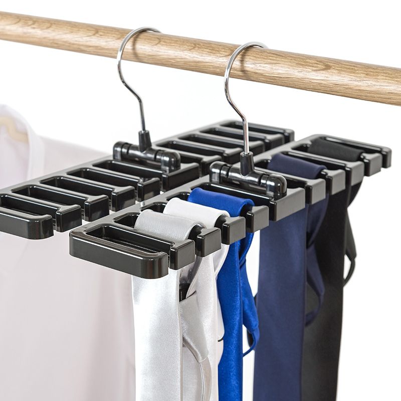 2pcs Tie Belt Hanger Wardrobe Belt Rotating Organizer Rack Multifunctional Space Saver Scarf Hanger Tank Top Bra Home Closet Storage Holder Organization_voghion.com
