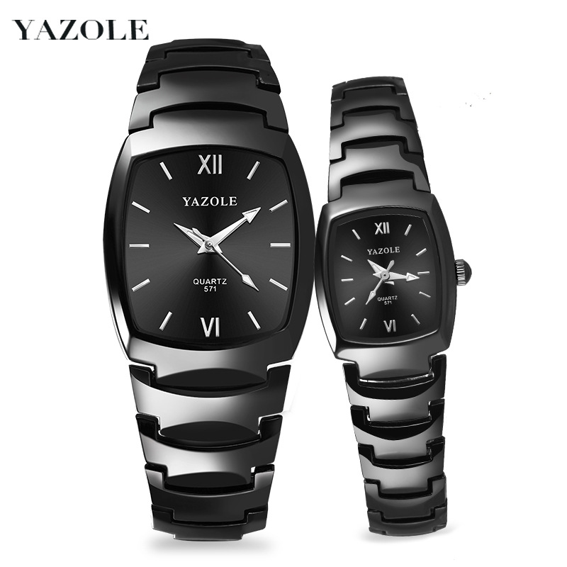 Yazole 571 Tungsten Steel Pánské hodinky Módní záře Voděodolné Studentské Párové Quartz Pánské a Dámské hodinky_voghion.com