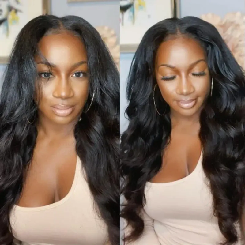 V Part Full Machine Body Wave Human Hair Wigs Remy Hair Brazilian Natural Color No Leave Out Upgrade Glueless Wigs 18-32 Inches_voghion.com