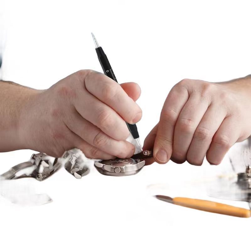 Uhrenreparaturwerkzeug, Rohohr, Chargenzerlegung, Uhrenohrreparaturwerkzeug mit Skala, Chargenzerlegung und Reparatur von Uhrenskala, doppelköpfige Uhrenösen_voghion.com