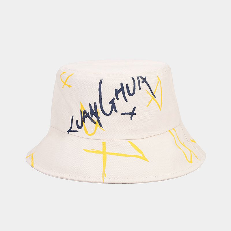 New graffiti alphabet fisherman hat men and women basin hat fashion outdoor sun protection sun visor hat_voghion.com