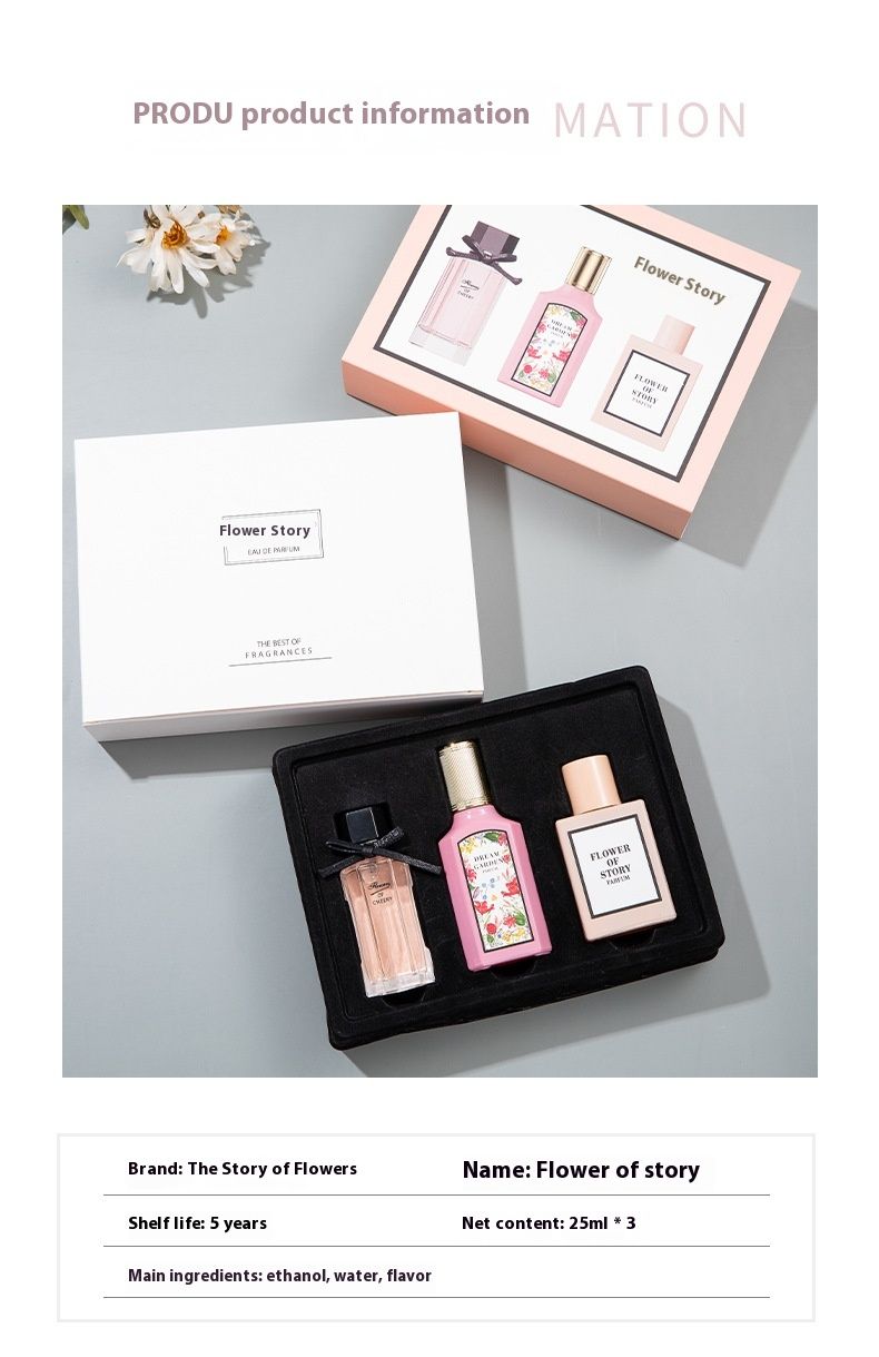 2024 New Perfume Flower Tale of Authentic Flower Yueqimeng Women's Perfume Three Piece Set for Men Fresh and Lasting Fragrance_voghion.com