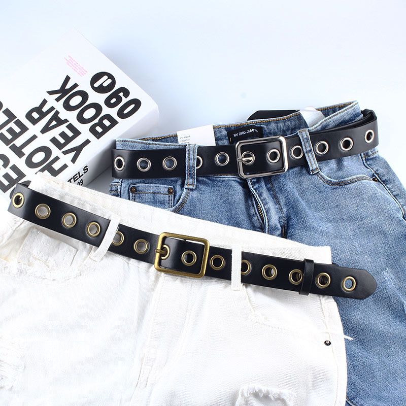 Ikdienas daudzpusīgi PU unisex džinsi vīriešiem un sievietēm, moderna un dekoratīva Chis josta, kukurūzas josta_voghion.com