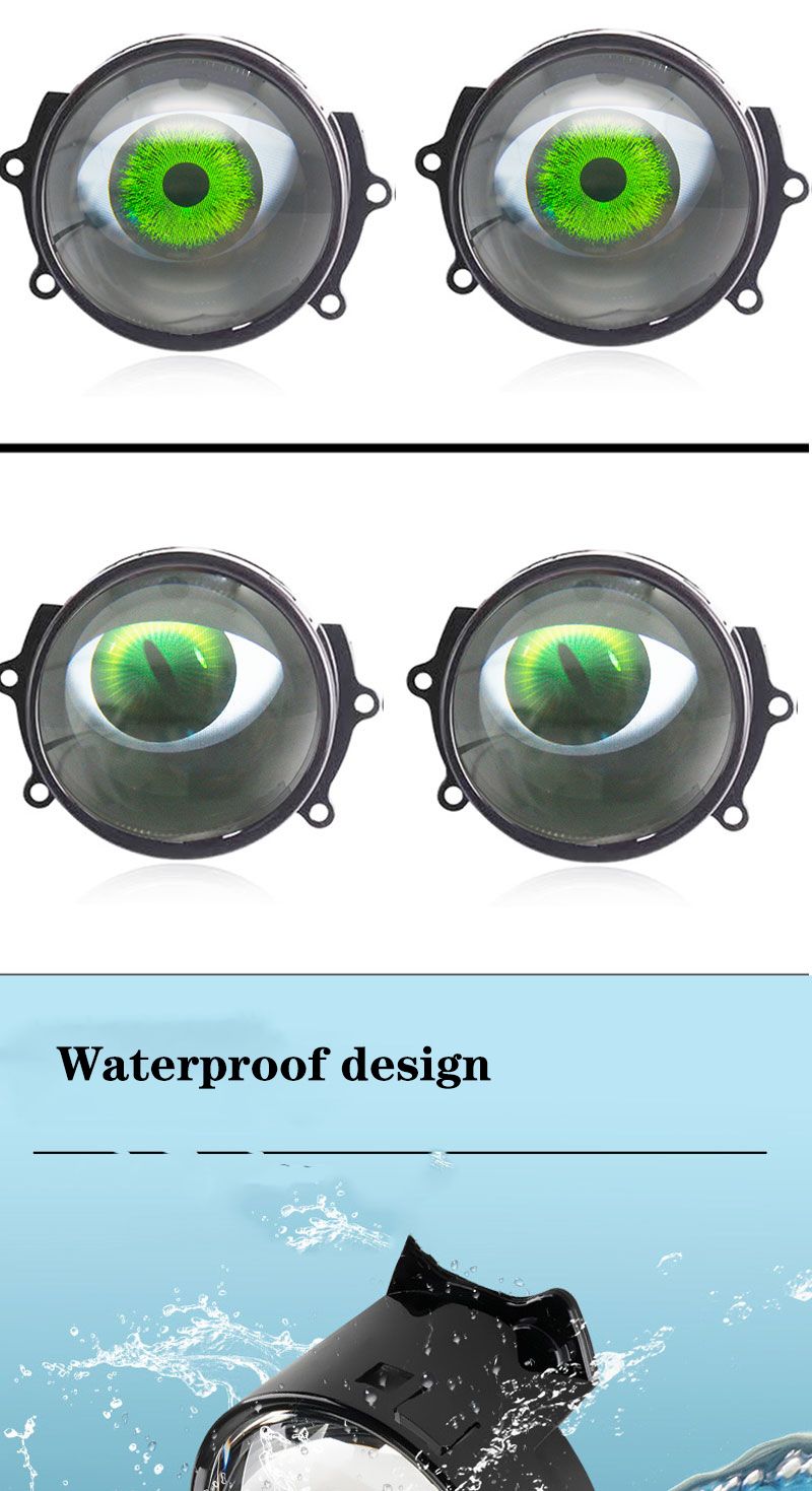 Luci diurne per auto, fari a LED Devil Eye da 3 pollici con telecomando, accessori per conversione retrofit Volta 12V K_voghion.com