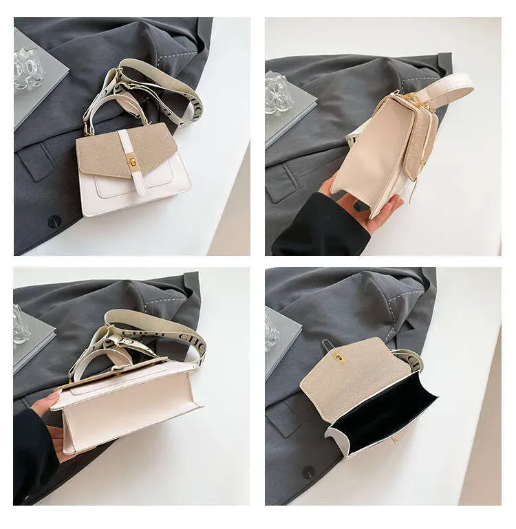 Borsa a tracolla casual piccola quadrata, elegante, con tracolla a tinta unita, tempestata di diamanti, nuova primavera_voghion.com