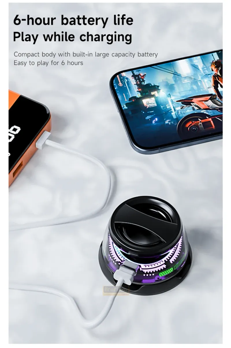 Wireless Bluetooth Gift Magnetic Bracket Portable High-Sound Quality TWS Interconnected LED Color Light Mini Speaker_voghion.com