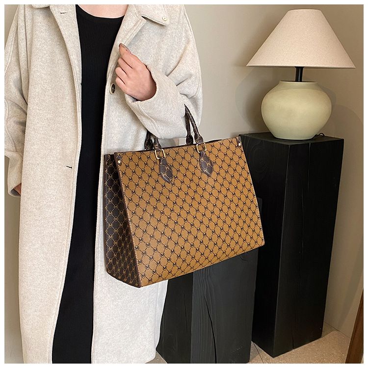 grande capacità tote bag nuova borsa per la spesa retrò leggera borsa di lusso per pendolari borsa a tracolla portatile_voghion.com