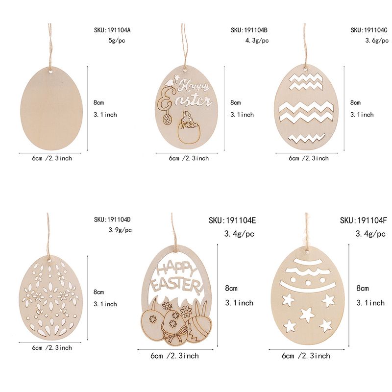 Spring Easter rabbit egg wood chip pendant home party party decoration hand painted wood chip window sill pendant_voghion.com