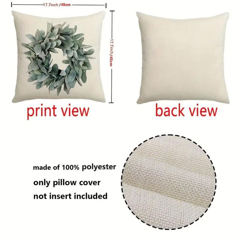 Taie d'oreiller à motif de lettre de vase de printemps, taie d'oreiller décorative pour salon, chambre à coucher, canapé_voghion.com