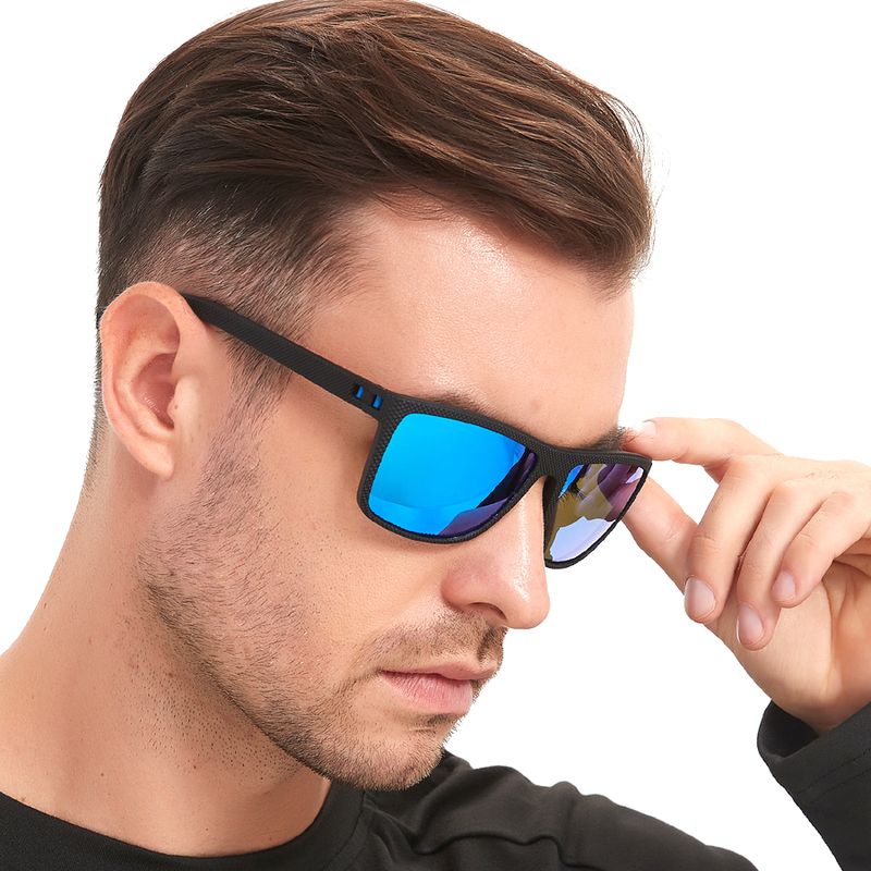 Moda Classico Vintage Check Pattern Square Polarized Occhiali da sole Uomo Donna Moda Pesca Guida Uomo Occhiali da sole UV400 Retro_voghion.com