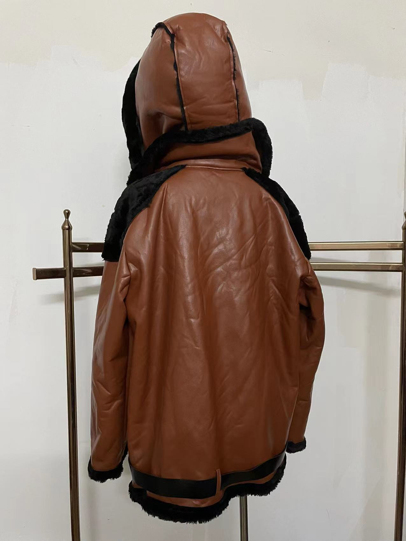 Premium parka met imitatiebontvoering voor heren - zware winterjas met afneembare capuchon, waterafstotende PU-buitenkant (1,35 kg)_voghion.com