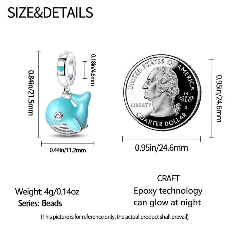 Women's Jewelry Luminous Ocean Style Shell Crab Dolphin Starfish Turtle Pendant Silver Plated DIY Jewelry Accessories Beads_voghion.com