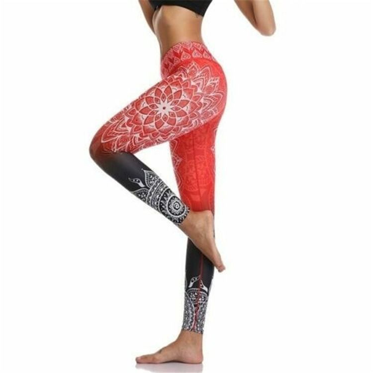 Ženske potiskane fitnes tekaške športne hlače Ozke joga hlače Leggings_voghion.com