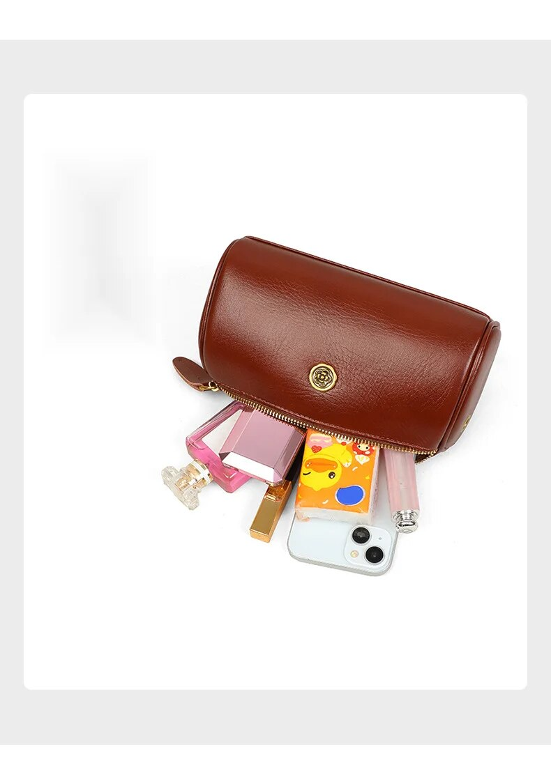 2024 neue Herbst/Winter Umhängetasche Zylinder Leder Unterarm Hohe Grade Einzelnen Schulter frauen Tasche Taschen_voghion.com