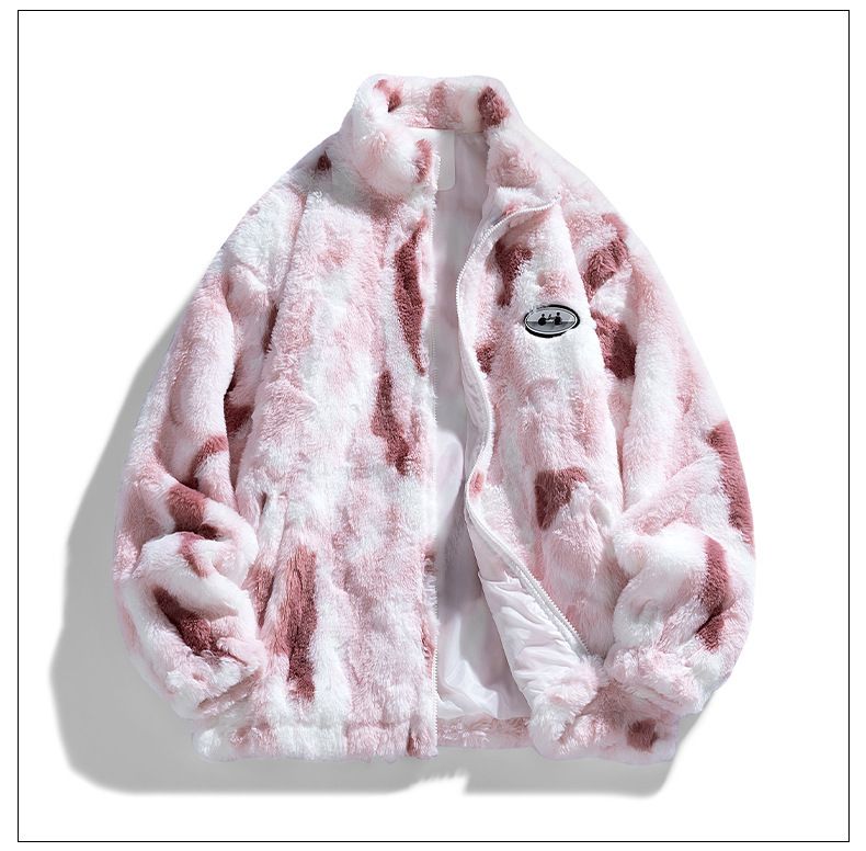 Cappotto invernale da uomo in lana d'agnello, ampio, foderato in pile tie-dye, spesso e caldo, stile streetwear alla moda_voghion.com