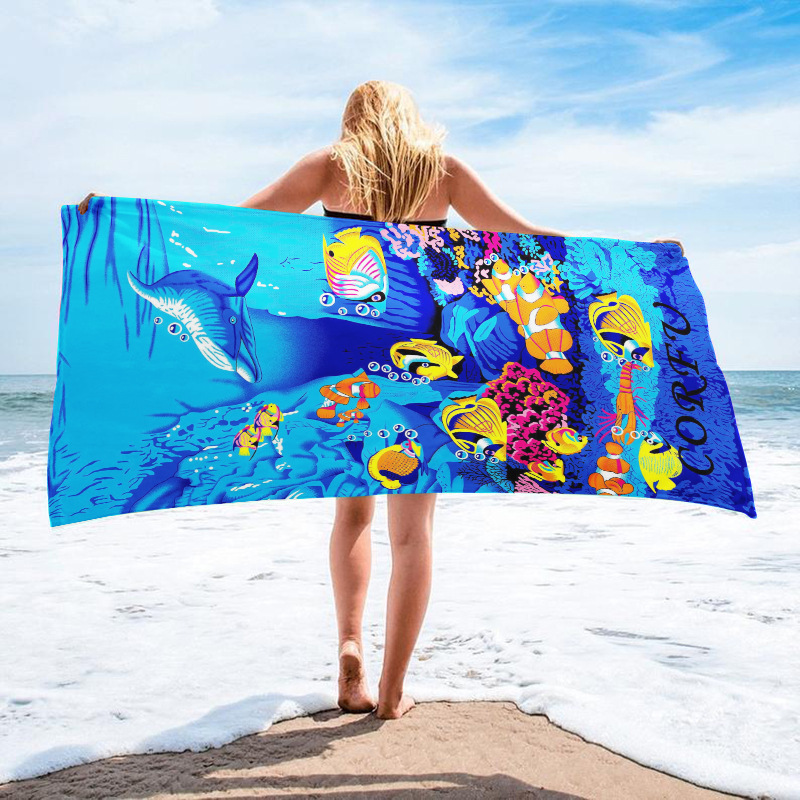 Bedrucktes Surfhandtuch, Strandtuch aus ultrafeinen Fasern, saugfähiges Strandtuch für Erwachsene_voghion.com
