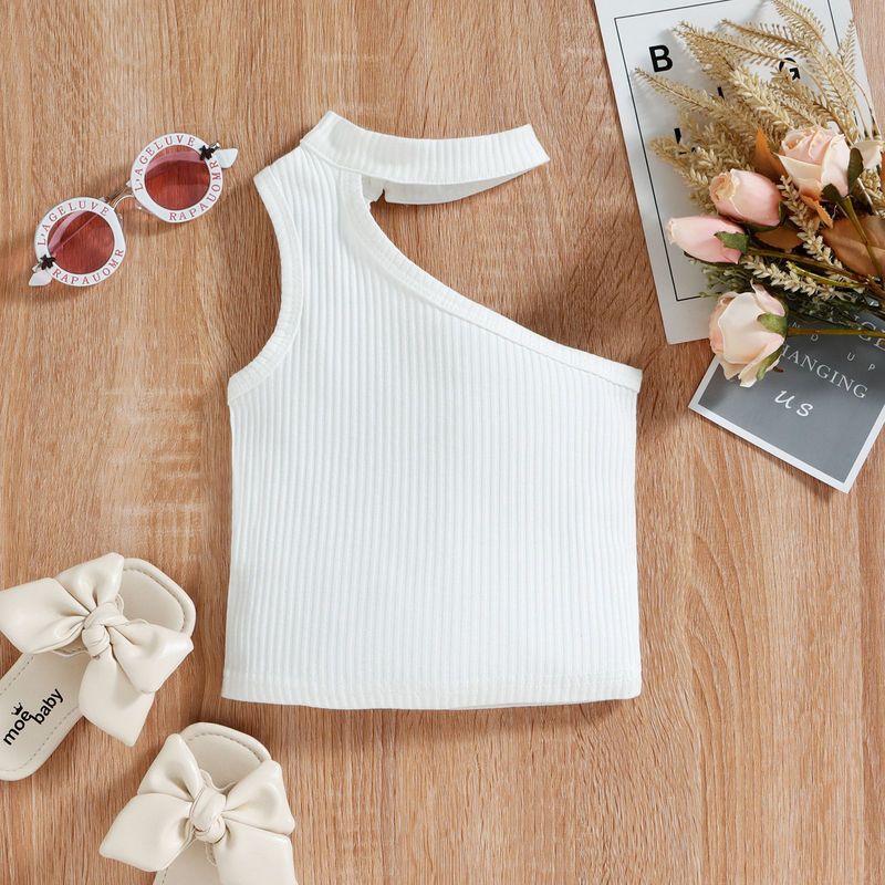 TX Abbigliamento per bambini Estate Senza Maniche Spalle Scoperte Pantaloncini Arricciati Set alla Moda per Ragazze_voghion.com