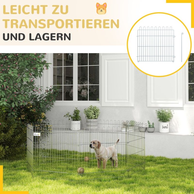 Freilaufgehege Welpenauslauf 8-teilig B63xH60cm_voghion.com