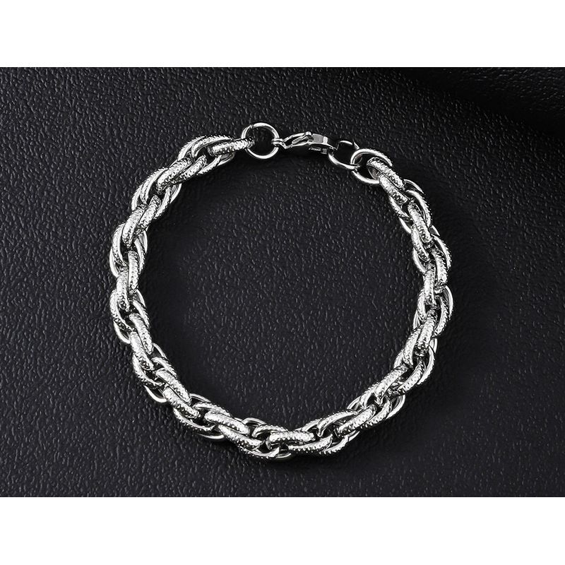 Edelstahl Simple Dominant Punk High-End Feel Cuban Titanium Steel Armband Herrenschmuck_voghion.com