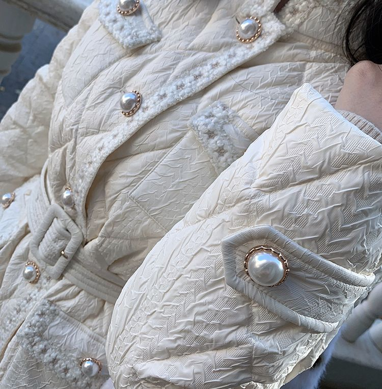 Xiaoxiangfeng Down For Women's Autumn And 2023 New Korean Version Slim Fit Knee Length Cotton Jacket Winter Coat_voghion.com