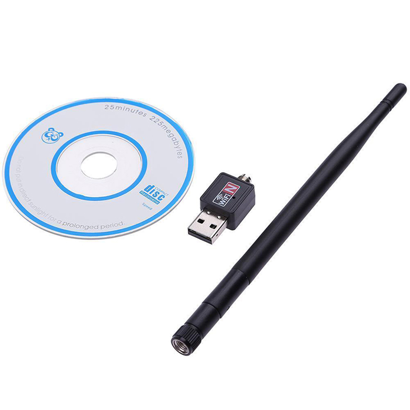 USB WiFi-adapter, hordozható széleskörű kompatibilitású műanyag hálózati LAN-kártya dongle antennával, napi használat_voghion.com
