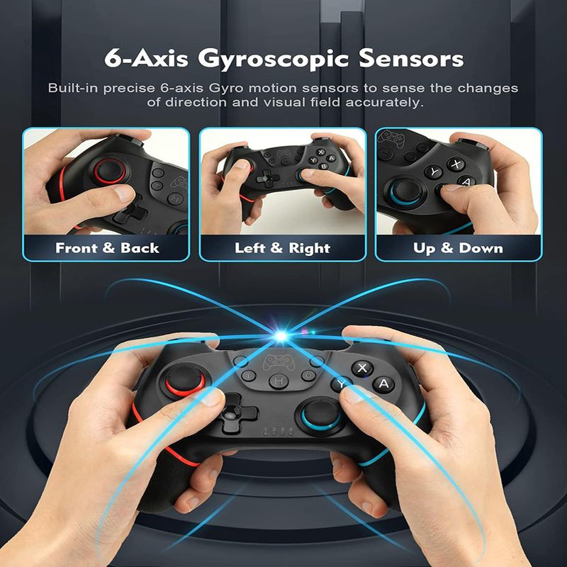 Controller wireless compatibile con Bluetooth NS/NS Lite/NS OLED per console Gamepad di controllo per Android Joystick con 6 assi_voghion.com