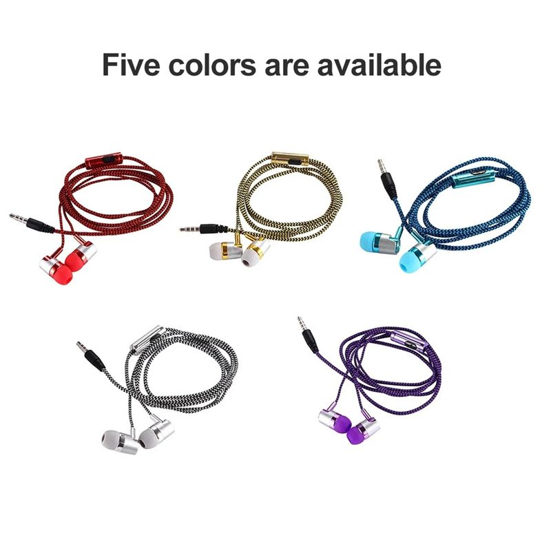 for Music 3.5mm Hands-free Earphone Mic Wired Earpiece In-ear Stereo Smart Phone_voghion.com