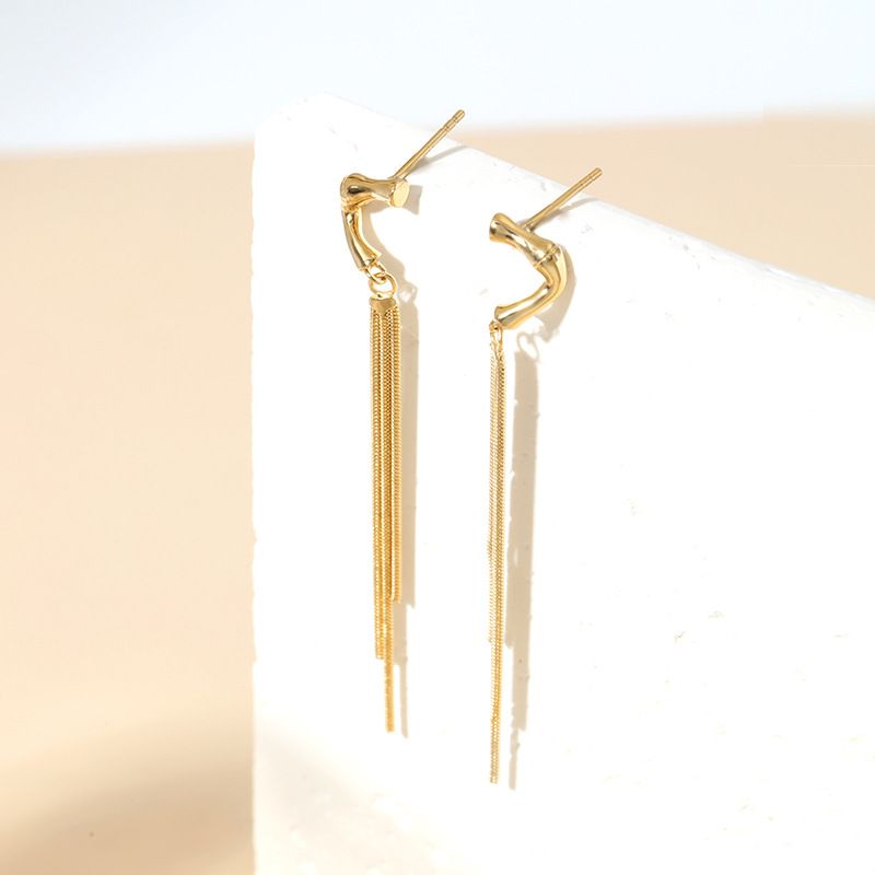 Orecchini in argento sterling S925 orecchini con nappine personalizzati di alta qualità, design versatile di nicchia femminile, gioielli placcati in oro galvanizzato_voghion.com