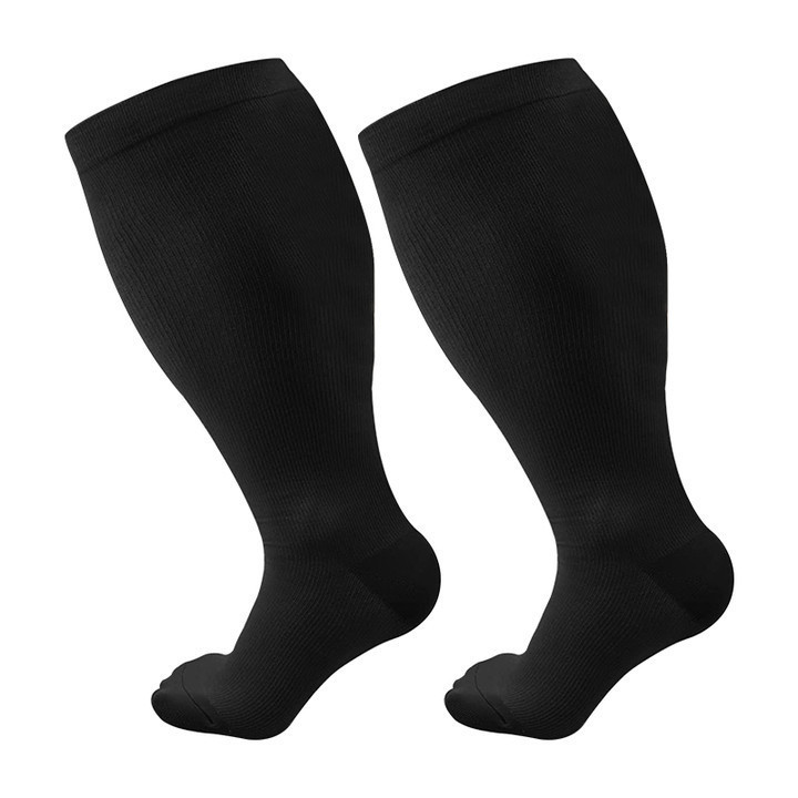 2025e Hot Sale Plus Size For Big And Tall People Sports Compression Solid Color Running Fitness Pressure Socks_voghion.com