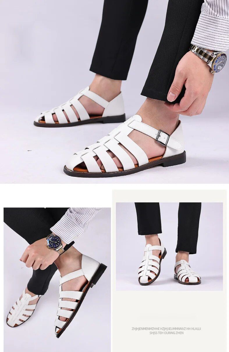 Große Größe 2024 neue Casual Sandalen Herrenmode Trend Römerschuhe_voghion.com