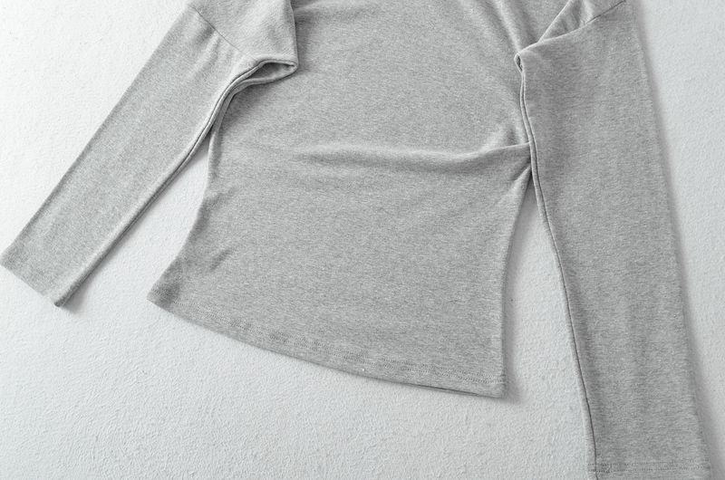 AP25521-25 Summer New Style Hot Girl Sexy Off-Shoulder One-Shoulder Long Sleeve Base Shirt T-Shirt_voghion.com