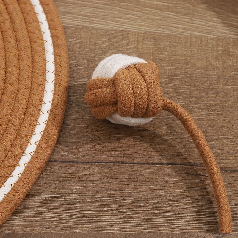 Tiragraffi per gatti in corda di cotone intrecciata, tappetino per dormire con palla giocattolo integrata, resistente ai graffi, resistente all'usura, lavabile_voghion.com