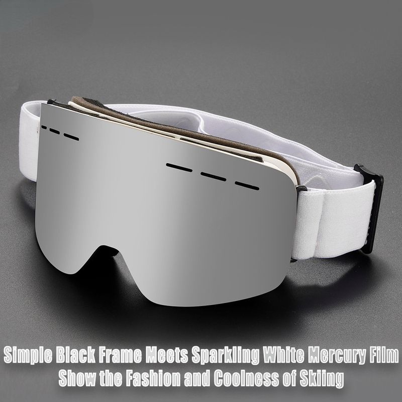 Double Layer Polarized Anti-Fog Cylindrical Ski Set Outdoor Mountaineering UV Protection Windproof Snow Goggles 3051_voghion.com