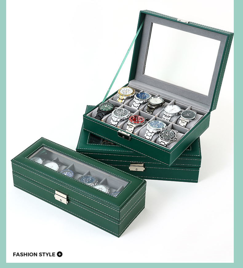 Uhrenaufbewahrungsbox, Handschmuck-Displaybox, Schmucksammlungsbox, Lederuhrenbox, Haushaltsschmuckschatulle_voghion.com