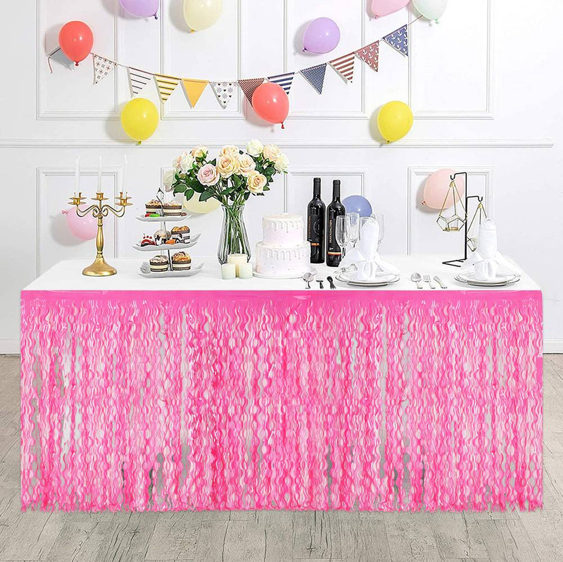 Scimitar Macaron Glow-in-the-Dark Rain Curtain Table Skirt – Fluorescent Tassel Party Decor For Birthday, Wedding, Themed Events_voghion.com