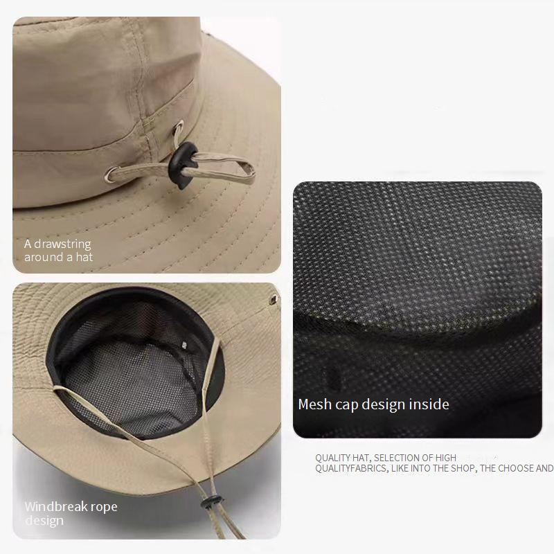 Cappello da pescatore ad asciugatura rapida - Protezione solare UPF50+ per uomo e donna - Cappello da cowboy per esterni per ciclismo/escursionismo (cappello estivo unisex in stile western)_voghion.com