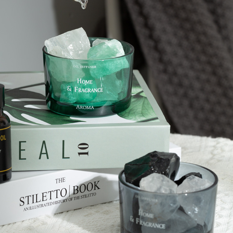 Diffusore di aromaterapia senza fiamma e sicuro, pietra di cristallo, luce per ragazze, fragranza per la casa, olio essenziale_voghion.com