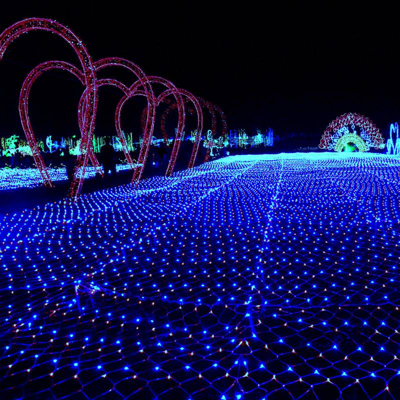 Wasserdichte LED-Lichternetze für die Außendekoration – 8 x 10 m, 2000 LED-Lichterketten mit IP44-Schutzart, Optionen für Warmweiß/Kaltweiß/Mehrfarbig_voghion.com