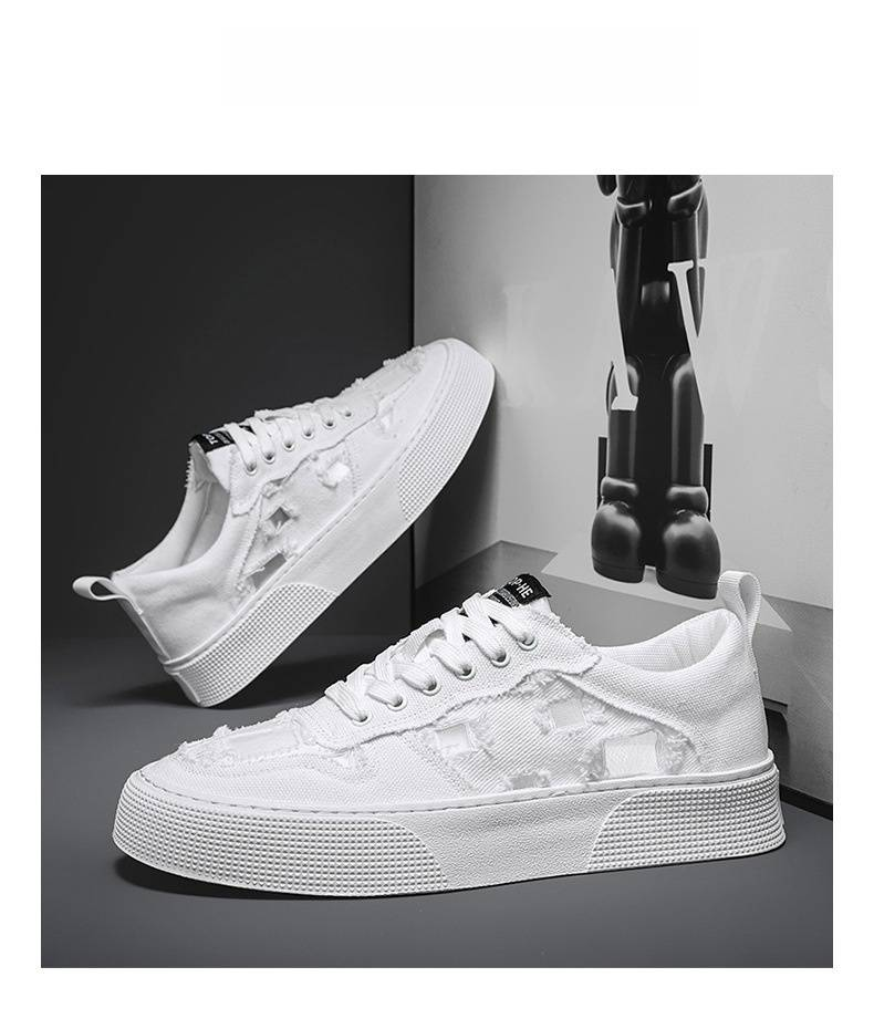 Men's Casual Canvas Sneakers - Breathable Summer Shoes With Lace-Up Design, Lightweight & Comfortable For Daily Wear_voghion.com