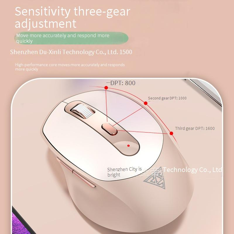 Souris sans fil Bluetooth Jingdi M20, double mode, clic silencieux, rechargeable, ergonomique, pour ordinateur portable (1600 DPI, 6 boutons, portée de 10 m)_voghion.com