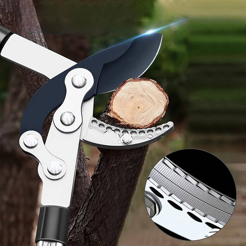 Heavy Duty Bypass Lopper With Shark Tooth Blade - Professional Branch Cutter For Gardening, Tree Trimming, And Landscaping (48x19x3cm)_voghion.com
