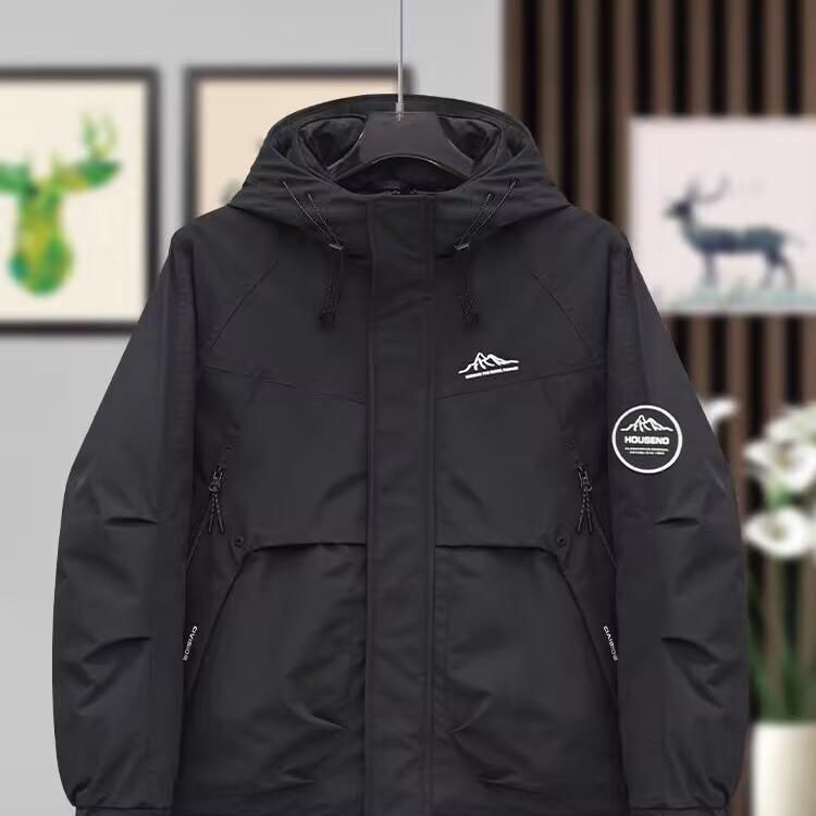 Heren winter donsjack met capuchon, waterdichte en winddichte parka, dikke warme pufferjas voor buiten en dagelijks gebruik_voghion.com