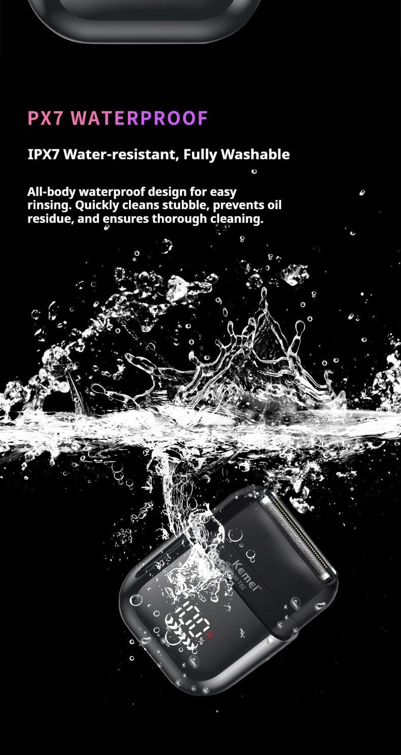 Men's Electric Shaver - Rechargeable, 2-Blade Rotary System, LED Display, Ultra-Quiet (36dB), Waterproof & Long-Lasting (60+ Mins)_voghion.com